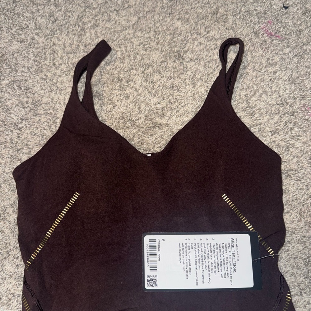 lululemon athletica Brown Crop Top align top sz 6